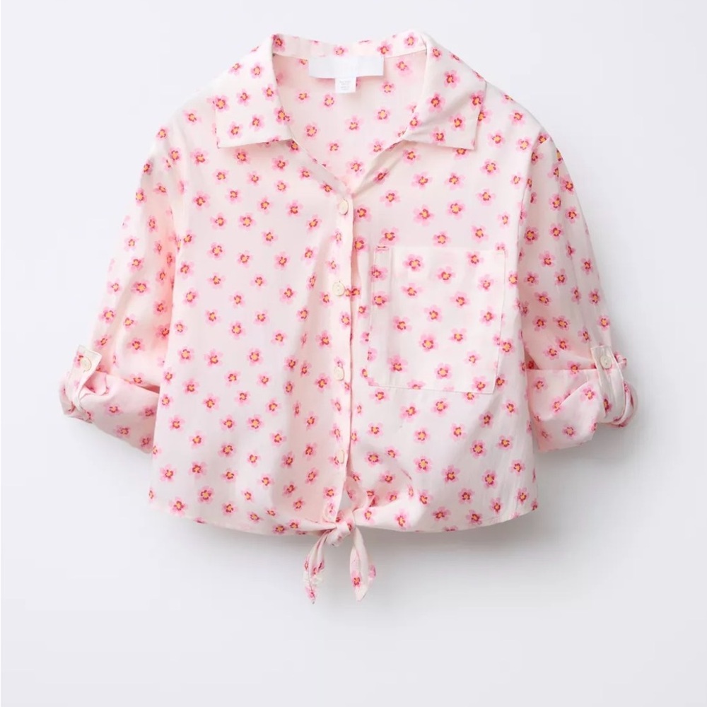 Zara Pink Floral Kids Shirt